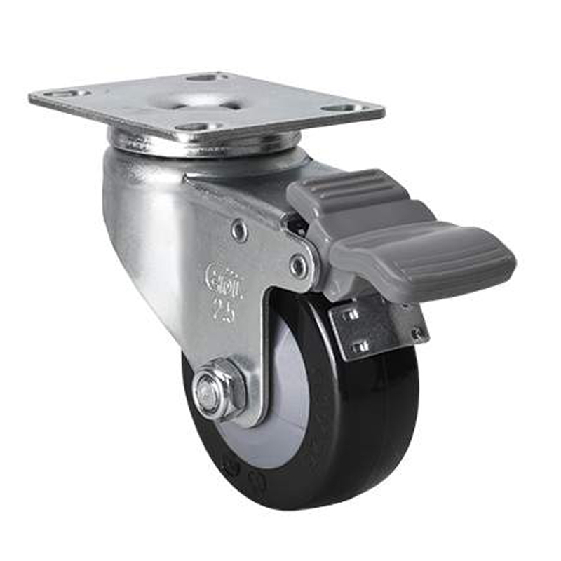 EDL Light 2.5'' 60kg Plate Brake PU Caster 361225H-3625-64