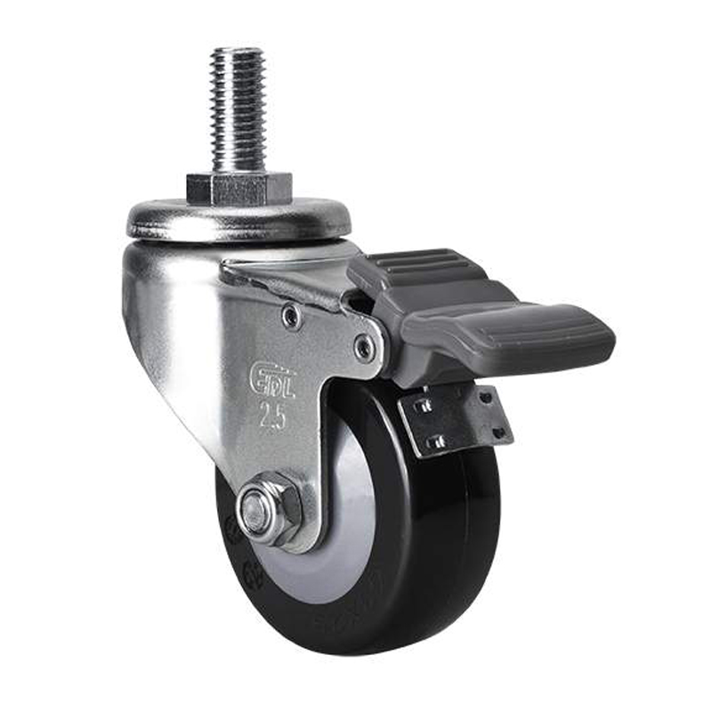 EDL Light 2.5'' 60kg Threaded Brake PU Caster 361425H-3625-64