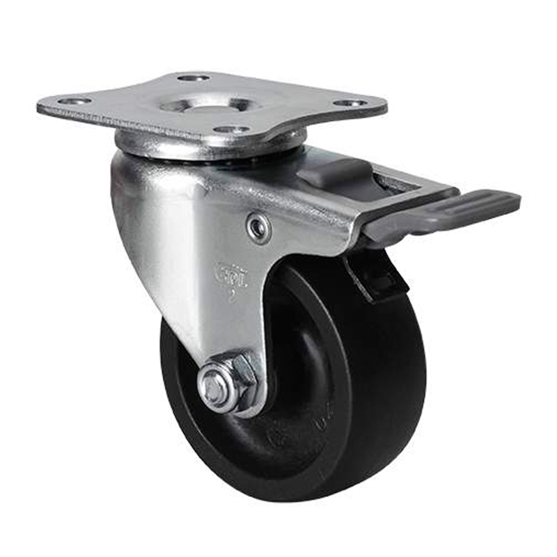 EDL Mini 2'' 35kg Plate Plastic Dual Brake PO Caster 26122H-262-03