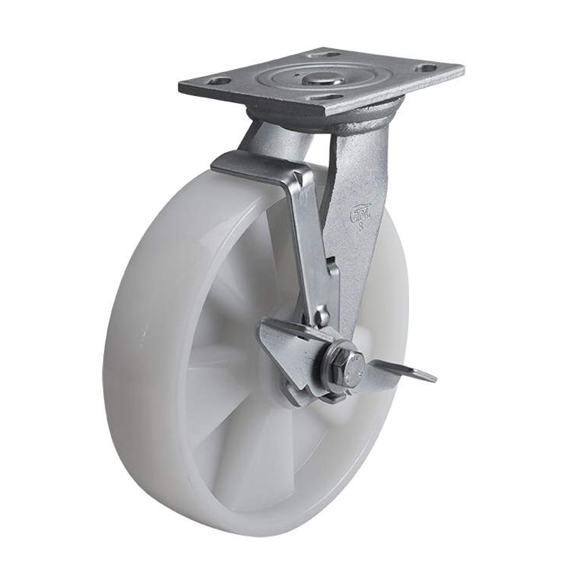 EDL Heavy 8'' 450kg Plate Side Wheel Brake TPA Caster 73128C-738-26/C