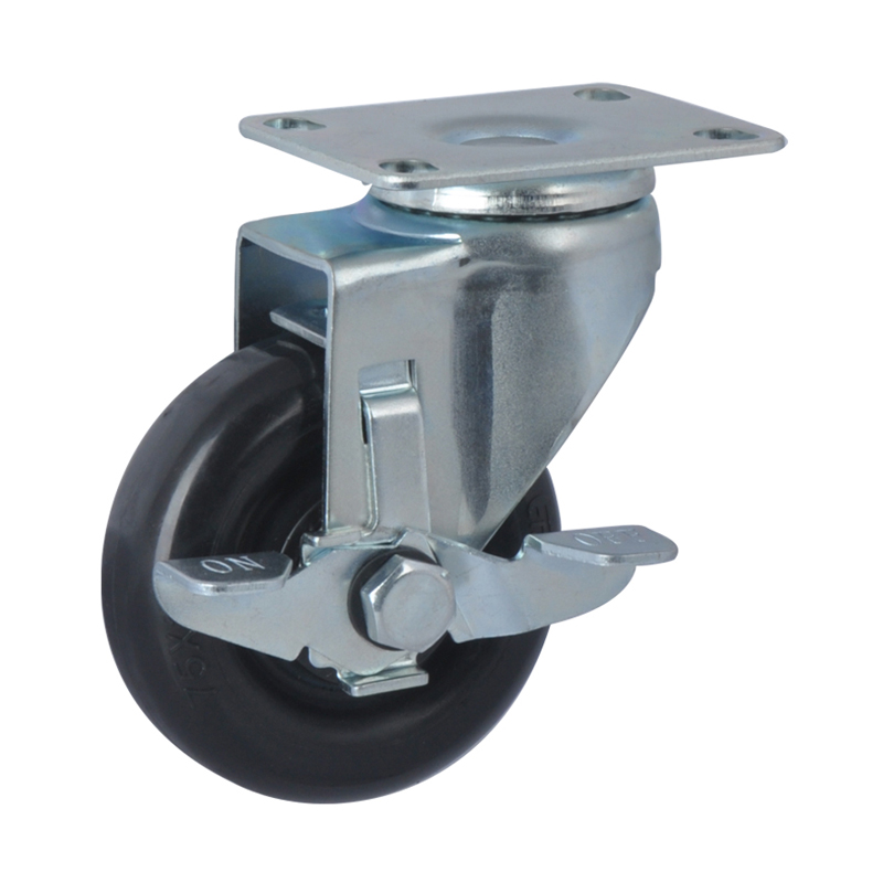 EDL Light 2.5'' 70kg Plate Side Wheel Brake PU Caster 361225C-3625-66/C