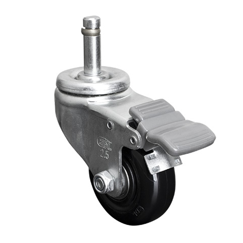 EDL Light 2.5'' 70kg Stem Brake PU Caster 361625H-3625-66