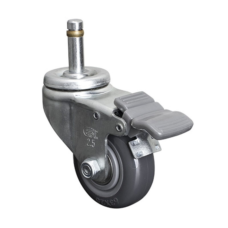 EDL Light 2.5'' 80kg Stem Brake PU Caster 361625H-3625-76