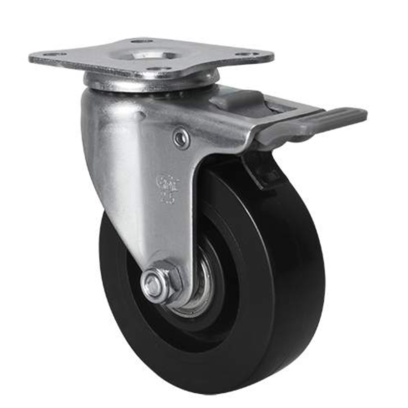 EDL Mini 2.5'' 35kg Plate Plastic Dual Brake PU Caster 261225H-2625-66