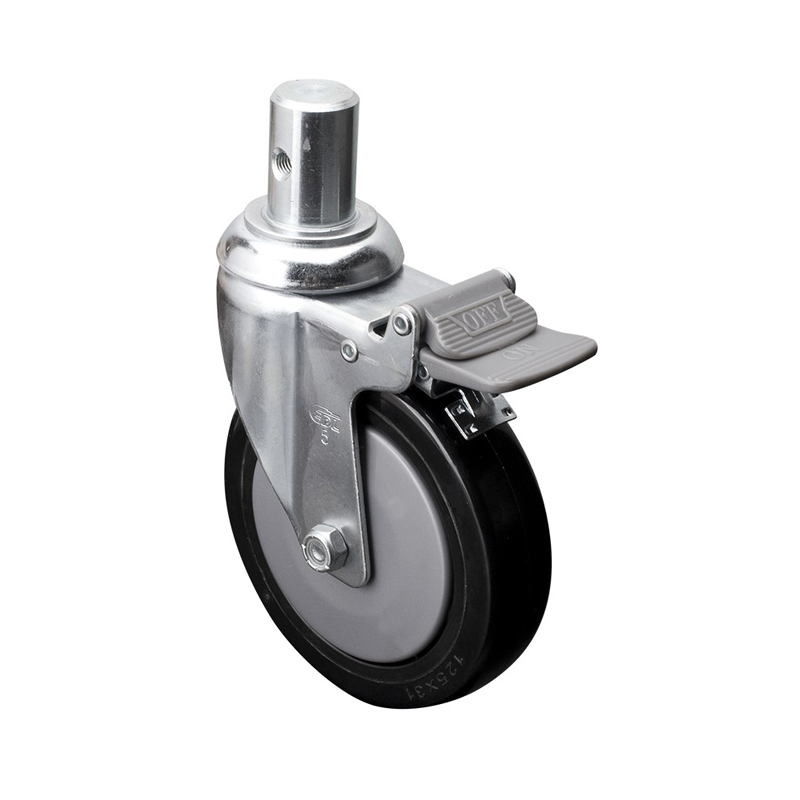 EDL Medium 5'' 110Kg Stem Plastic Dual Brake PU Caster 57165H-575-67