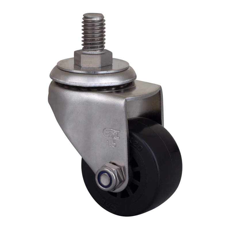 EDL Stainless Steel Mini 1.5'' 35kg Threaded Swivel PU Caster S267315-S2615-63