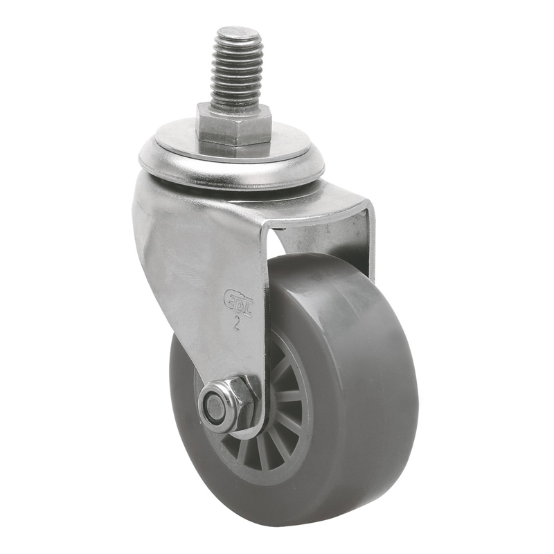 EDL Stainless Steel Mini 2'' 40kg Threaded Swivel PU Caster S26732-S262-73