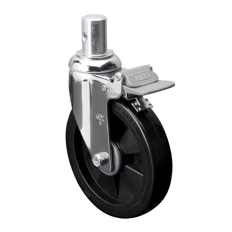 EDL Medium 6'' 110Kg Stem Plastic Dual Brake PU Caster 57266H-576-67