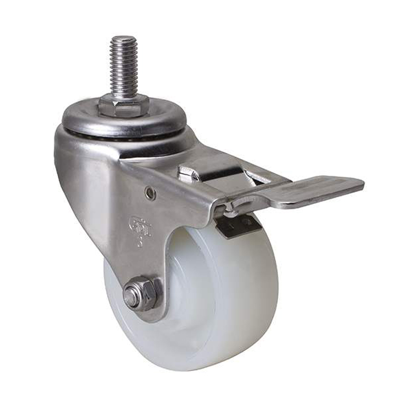 EDL Stainless Steel Medium 3'' 150kg Threaded Brake TPA Caster S54743L-S543-25