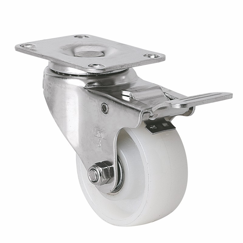 EDL Stainless Steel Medium 3'' 150kg Plate Brake TPA Caster S54723L-S543-26