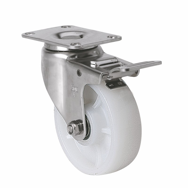 EDL Stainless Steel Medium 4'' 150kg Plate Brake TPA Caster S54724L-S544-26