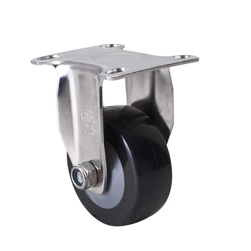 EDL Stainless Steel Light 2.5'' 60kg Rigid PU Caster S347025-S3425-64