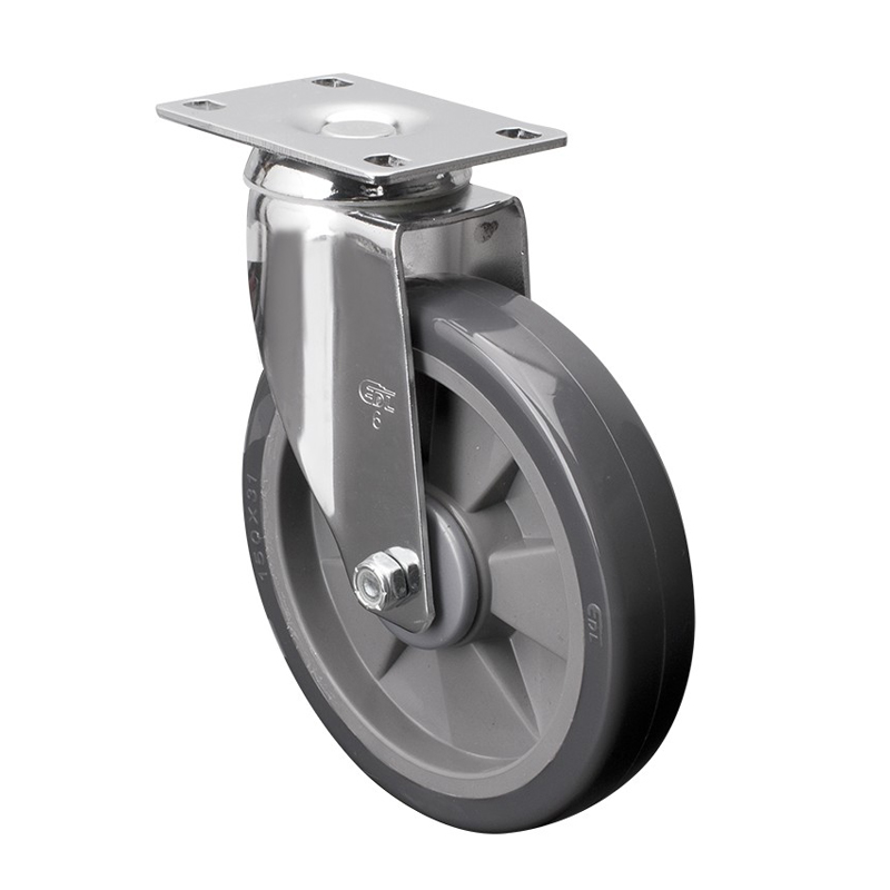 EDL Medium 6'' 130Kg Plate Swivel PU Caster 57216-576-77