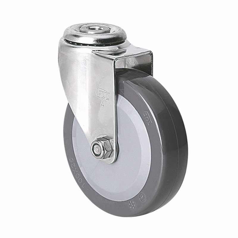 EDL Stainless Steel Light 4'' 70kg Bolt Hole Swivel PU Caster S34774-S344-74