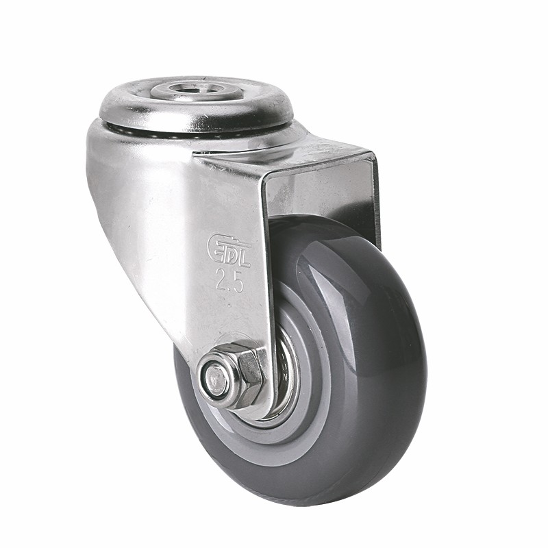 EDL Stainless Steel Light 2.5'' 70kg Bolt Hole Swivel PU Caster S347725-S3425-76