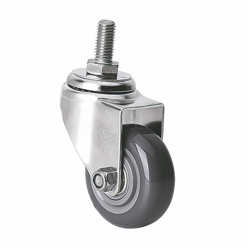 EDL Stainless Steel Light 2.5'' 70kg Threaded Swivel PU Caster S347325-S3425-76