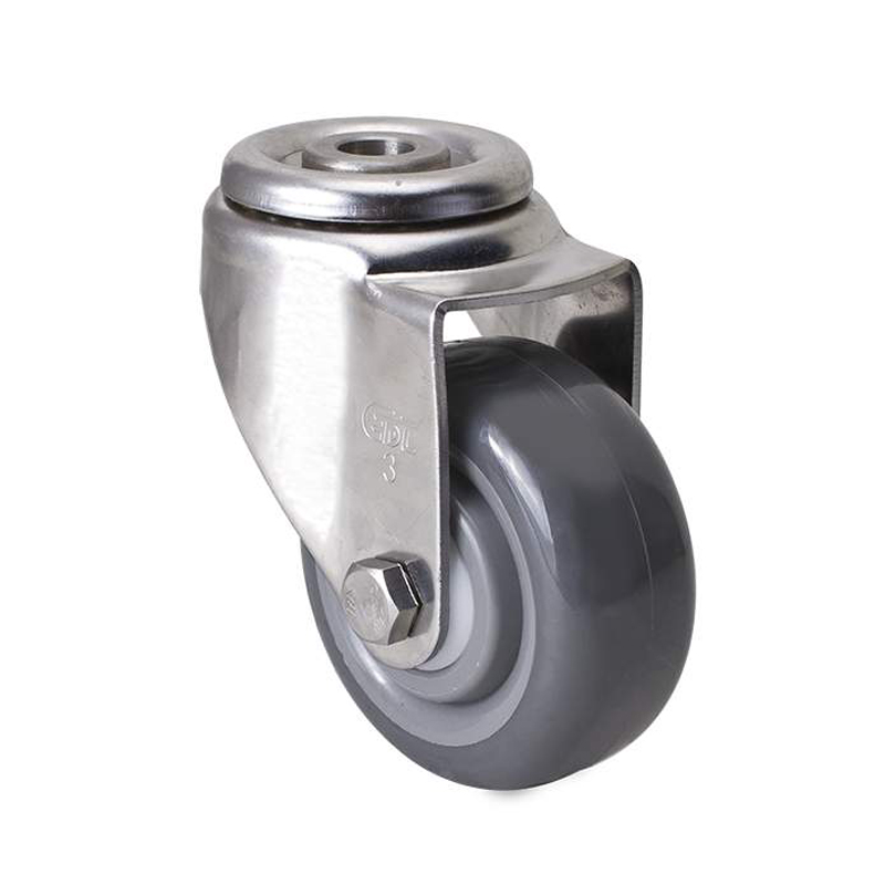 EDL Stainless Steel Medium3"150kg Bolt Hole Swivel PU Caster S54773-S543-75