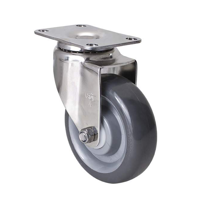 EDL Stainless Steel Medium 4"150kg Plate Swivel PU Caster S54714-S544-75