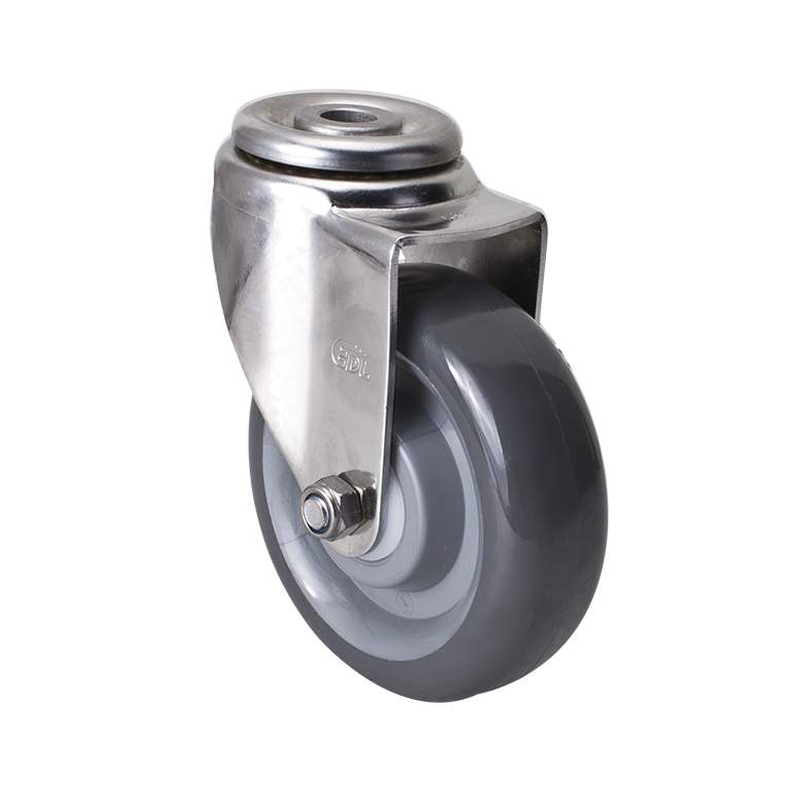 EDL Stainless Steel Medium 4'' 150kg Bolt Hole Swivel PU Caster S54774-S544-75