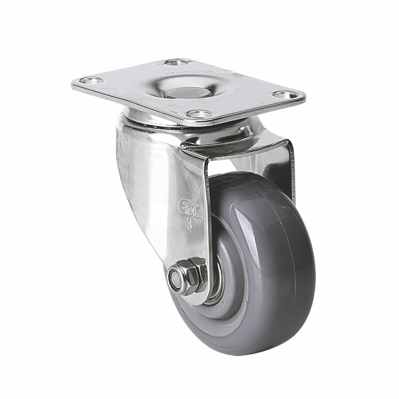 EDL Stainless Steel Medium3"150kg Plate Swivel PU Caster S54713-S543-76