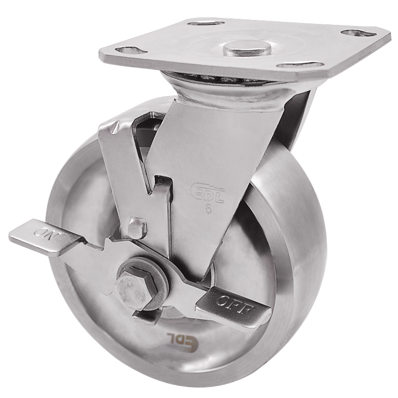 EDL Full-Stainless Steel Heavy 6'' 450kg Plate Brake SS Caster S71726C-S716-S6/C