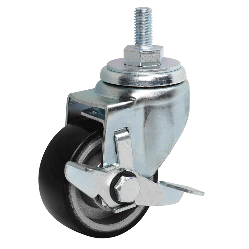 EDL Anti-electrostatic Medium 3" 150kg Threaded Side Wheel Brake TPU Caster 50143C-A503-86A/C