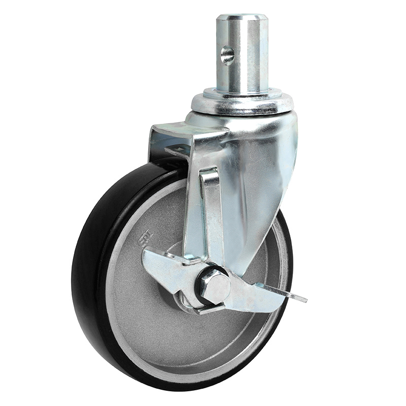 EDL Anti-electrostatic Medium 5" 150kg Stem Side Wheel Brake TPU Caster 50165C-A505-86A/C