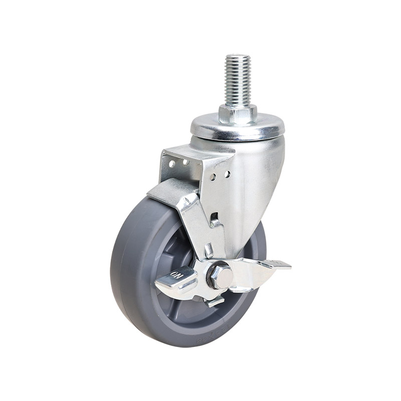 EDL Medium 5" 200kg Threaded Side Wheel Brake TPE Caster 66145C-645-56/C