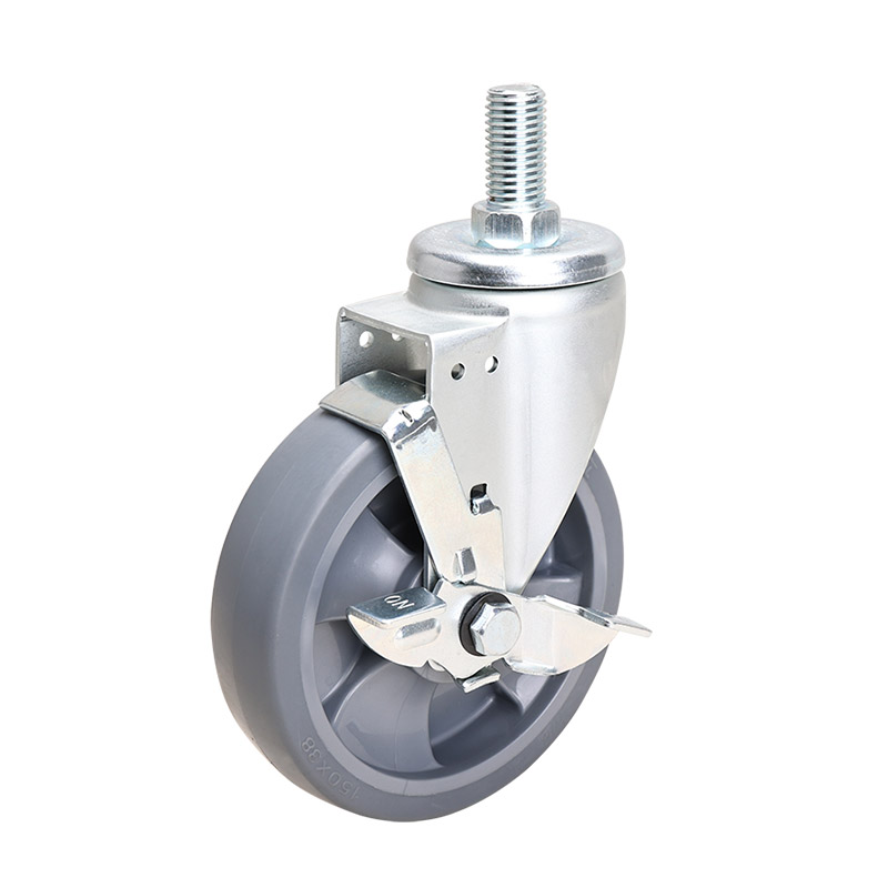 EDL Medium 6" 220kg Threaded Side Wheel Brake TPE Caster 66146C-646-56/C