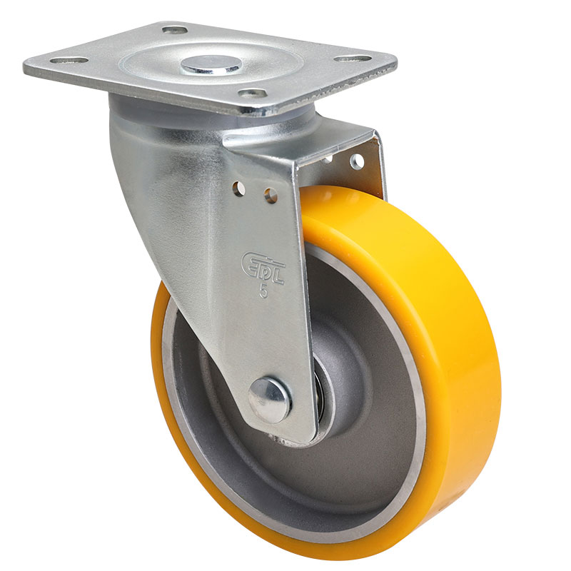 EDL Medium 5" 300kg Plate Swivel TPU Caster 66115-675-86A