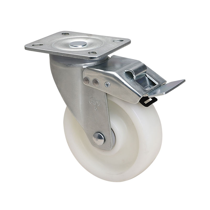 EDL Medium 5" 200kg Plate Iron Dual Brake PO Caster 66125L-645-06