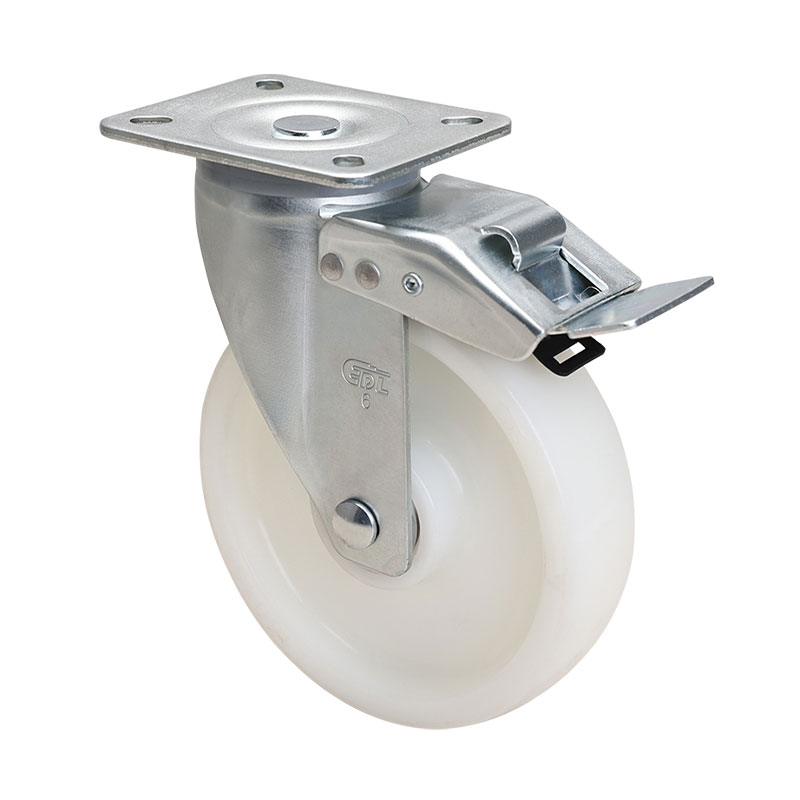 EDL Medium 6" 200kg Plate Iron Dual Brake PO Caster 66126L-646-06